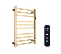 Towel Warmer, Electric Heated Towel Rack with Timer, 10 Square Bars 304 Stainless Steel Waterproof Electric Drying Rack Polishing Wall Mounted Bath Towel Heater