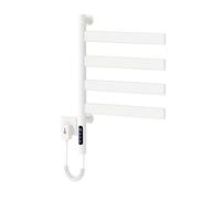 Towel Warmers, 80W Heated Towel Rail with LED Display, 180° Rotatable Wall Mounted Design, 30-70℃ Temperature Control, 1-9h Timer, IPX4 Waterproof