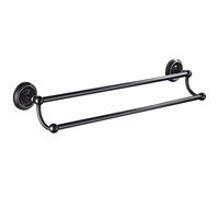Towel1 Pc Double Towel Bar Towel Rack Antique Towels Towel Rack for Bathroom Storage Shelf Wall Mounted Towel Rack Display Stand Brass Metal,Le Noir-55X12.5X7CM