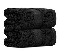 Towelgoy Premium Face Cloths 100% Combed Cotton Fade Resistant 33x33cm - Super Soft Face Cleansing Towels Flannels Hotel Quality (2, Black)