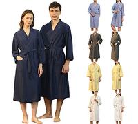 Towelling Bath Robes For Women White - Waffle Dressing Gown Unisex Long -