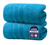 Towelogy 100% Cotton Bath Towels 70x120cm - Ultra Soft & Absorbent Towels for Bathroom | Spa & Hotel Quality | Premium Quick Dry Towel Set for Adults (2, Teal)