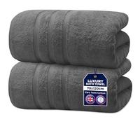Towelogy 100% Cotton Bath Towels 70x120cm - Ultra Soft & Absorbent Towels for Bathroom | Spa & Hotel Quality | Premium Quick Dry Towel Set for Adults (2, Charcoal)