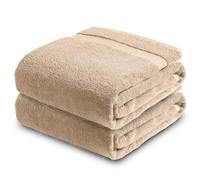 Towelogy® 100% Egyptian Cotton Super Jumbo Bath Sheet 100x180cm Spa Body Wrap Extra Large Bath Towel Hotel Quality Machine Washable (Mocha Brown, 2)