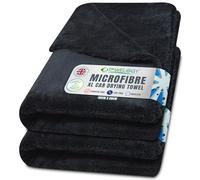 Towelogy® 2 Pack Premium Extra Large Car Drying Towel Edgeless Thick Dual Absorbency 40x60cm Cleaning & Detailing Towels (Black)