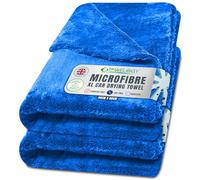 Towelogy® 2 Pack Premium Extra Large Car Drying Towel Edgeless Thick Dual Absorbency 40x60cm Cleaning & Detailing Towels (Blue)