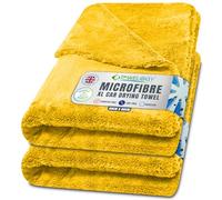 Towelogy® 2 Pack Premium Extra Large Car Drying Towel Edgeless Thick Dual Absorbency 40x60cm Cleaning & Detailing Towels (Yellow)