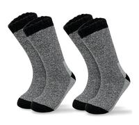 Towelogy 2 Pairs Merino Wool Hiking Socks for Men Heavy Duty Thick & Thermal Long Walking Boot Socks UK Size 6-11 (UK, Numeric, 6, 11, Regular, Regular, Grey)