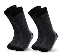 Towelogy 2 Pairs Merino Wool Hiking Socks for Men Heavy Duty Thick & Thermal Long Walking Boot Socks UK Size 6-11 (UK, Numeric, 6, 11, Regular, Regular, Charcoal)
