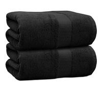Towelogy 2-Piece Bath Towel Set - 100% Combed Cotton Ultra Soft, Quick-Dry, Highly Absorbent | Hotel & Spa Quality (Noir, Bath Sheets (90x140cm))