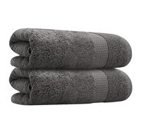 Towelogy 2-Piece Bath Towel Set - 100% Combed Cotton Ultra Soft, Quick-Dry, Highly Absorbent | Hotel & Spa Quality (Charcoal, Hand Towels (50x85cm))