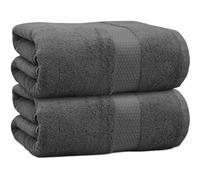 Towelogy 2-Piece Bath Towel Set - 100% Combed Cotton Ultra Soft, Quick-Dry, Highly Absorbent | Hotel & Spa Quality (Charcoal, Bath Towels (70x125cm))