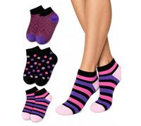 Towelogy 6 Pack Bamboo Socks for Women Ankle Socks Low Cut Ladies Breathable & Odour Free Bamboo Trainer Socks Size 4-7 (Black Patterned)