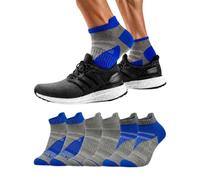 Towelogy 6 Pack Mens Anti Blister Socks- Sweat Wicking, Cushioned Athletic Ankle Trainer Socks for Multi-Sports & Running Size UK 9-12 (Blue)