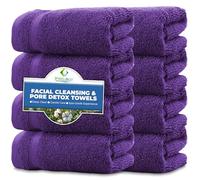 Towelogy® 8 x Cotton Face Cloths - Blackhead Remover, Makeup Cleanser & Spa Steam Towel - Quick-Dry Washcloths for Pore Detox (Plum, One Size)