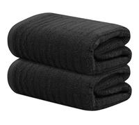 Towelogy Bamboo Bath Towels 70x120cm Quick-Drying Ideal for Adults, Gym & Travel OEKO-TEX Certified Also Perfect as Kids Bath Sheet (2, Noir)