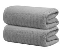 Towelogy Bamboo Bath Towels 70x120cm Quick-Drying Ideal for Adults, Gym & Travel OEKO-TEX Certified Also Perfect as Kids Bath Sheet (2, Pewter)