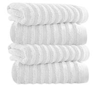 Towelogy Bamboo Face Cloth Makeup Remover Facial Cleansing Cloths Super Soft Fingertip Towels for Delicate Sensitive Skin | 30x30 cm - Pack of 4 (White, 4)