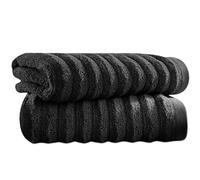 Towelogy Bamboo Hand Towels 2-Pack 50x80 cm Fast Drying and Absorbent Wash Cloths for Multipurpose Use | OEKO-TEX CERTIFIED (Noir, L - 50x80 cm)