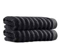 Towelogy Bamboo Hand Towels 2-Pack 50x80 cm Premium Quality Soft and Absorbent Towels for Hotel Spa Bathroom | OEKO-TEX CERTIFIED (2, Black)