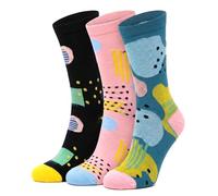 Towelogy Bamboo Socks Women Soft Top Ladies Soft Breathable Crew Socks Womens Bamboo Patterned Socks for Everyday Wear Size 4-7 (Pink)
