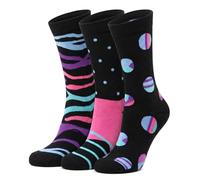Towelogy Bamboo Socks Women Soft Top Ladies Soft Breathable Crew Socks Womens Bamboo Patterned Socks for Everyday Wear Size 4-7 (Black)
