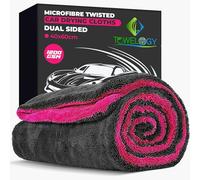 Towelogy Car Drying Towel Extra Large - 1200GSM Twisted Microfibre Car Wash & Detailing Cloth 60x40cm (1, Fuchsia)