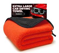 Towelogy® Car Drying Towel Extra Large - Double Sided 90x60cm Microfibre Drying Cloth - Super Absorbent One Pass Car Towel (Red/Black)