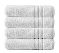 Towelogy® CH02 100% Egyptian Cotton Extra Large Bath Sheet 550 GSM Quick Dry Luxury Hotel & Spa Quality Jumbo Towels Snow White Size 100cm x 150cm (White Barton 550GSM, 4)