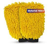 Towelogy Chenille Car Wash Mitts - Premium Dual-Layer Microfibre Gloves for Scratch-Free Shine, 2-Pack (2, Yellow)