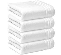 Towelogy® Commercial Grade Bath Sheets Large Size (100x150cm) 100% Egyptian Cotton Super Soft & Absorbent Body Wrap Shower Towels for Bathroom (Dove White, 4)