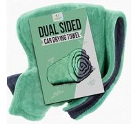 Towelogy® Double Sided Car Drying Towel XL Microfibre Twisted Loop Extra Large Thick 1200GSM Fast & Streak Free Detailing Drying Towel For Cars (Green)