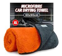 Towelogy® Extra Large Car Drying Towel 90x60cm- Heavy Duty Dual-Sided Microfibre for Caravans SUVs Trucks Boats (1, Orange)