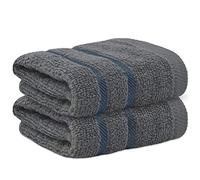 Towelogy® Fast Drying Flannel Face Cloth 100% Cotton Super Soft Premium Washcloths Facial Towels | OEKO-TEX Certified 33x33 cm (Charcoal, 2)