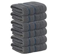 Towelogy® Fast Drying Flannel Face Cloth 100% Cotton Super Soft Premium Washcloths Facial Towels | OEKO-TEX Certified 33x33 cm (Charcoal, 6)