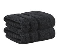 Towelogy® Fast Drying Flannel Face Cloth 100% Cotton Super Soft Premium Washcloths Facial Towels | OEKO-TEX Certified 33x33 cm (Noir, 2)