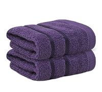 Towelogy® Fast Drying Flannel Face Cloth 100% Cotton Super Soft Premium Washcloths Facial Towels | OEKO-TEX Certified 33x33 cm (Eggplant, 2)