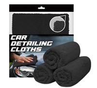 Towelogy G73 Professional Car Detailing Cloths Edgeless Microfibre Cloths Ideal with Quick Detailing Spray for a Swirl-Free Shine (Black)