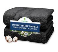 Towelogy Hand Towels - Super Soft 100% Cotton Highly Absorbent Hotel spa Bathroom Towel Collection | 50x80cm | Set of 2 (2, Noir)