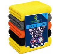 Towelogy Heavy Duty Microfibre Cleaning Cloths for Home All Purpose - Larger, Thicker, More Absorbent Cleaning Cloth - 100% Lint Free Micro Fibre Cloths for Kitchen, Bathroom and Car (Assorted)