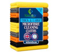 Towelogy® Heavy Duty Microfibre Cleaning Cloths for Home All Purpose - Larger, Thicker, More Absorbent Cleaning Cloth - 100% Lint Free Micro Fibre Cloths for Kitchen, Bathroom and Home (Assorted)
