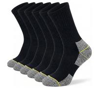 Towelogy Heavy Duty Work Socks for Men | Reinforced Heel and Toe | Cotton Rich | Thick Mens Work Boot Socks | UK Size 6-11 (6, Black/Grey)