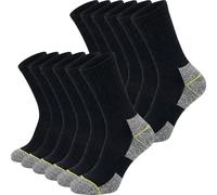 Towelogy Heavy Duty Work Socks for Men | Reinforced Heel and Toe | Cotton Rich | Thick Mens Work Boot Socks | UK Size 6-11 (12, Black/Grey)