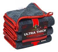 Towelogy Large Car Towels 3Pack Microfibre Premium 1200GSM Twisted Loop 4x More Absorbent than Average Microfibre Cloths 40x40cm Drying Detailing Towel For Cars
