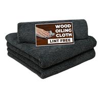 Towelogy Lint Free Cloths for Oiling Wood - 40x40cm Microfibre Cleaning Cloths Reusable, Soft and Scratch-Free, Wood Surfaces Oiling Polishing & Waxing (3, Charcoal Grey)