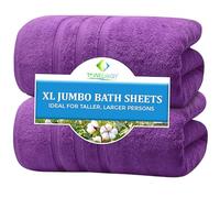 Towelogy® Luxurious 100% Cotton Bath Sheets Extra Large | Super Soft, Thick, and Rapid Drying Jumbo Bath Towels | Suitable for Larger, Taller Persons | Hotel Quality Bath Sheets Set of 2 (Purple)