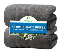 Towelogy® Luxurious 100% Cotton Bath Sheets Extra Large | Super Soft, Thick, and Rapid Drying Jumbo Bath Towels | Suitable for Larger, Taller Persons | Hotel Quality Bath Sheets Set of 2 (Grey)