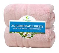 Towelogy® Luxurious 100% Cotton Bath Sheets Extra Large | Super Soft, Thick, and Rapid Drying Jumbo Bath Towels | Suitable for Larger, Taller Persons | Hotel Quality Bath Sheets Set of 2 (Pink)