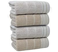 Towelogy® Luxurious Bath Towel 100% Egyptian Cotton Ring Spun Lightweight & Fade Resistant Guest Bathroom Towels Premium Quality Machine Washable | 4 Piece 70 x 120cm (Natural Shades, 4)