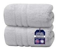 Towelogy® Luxury Bath Sheets - Extra Large 140x90cm Bath Towels for Adults | Quick-Dry, Hotel-Quality Comfort (2, Silver)